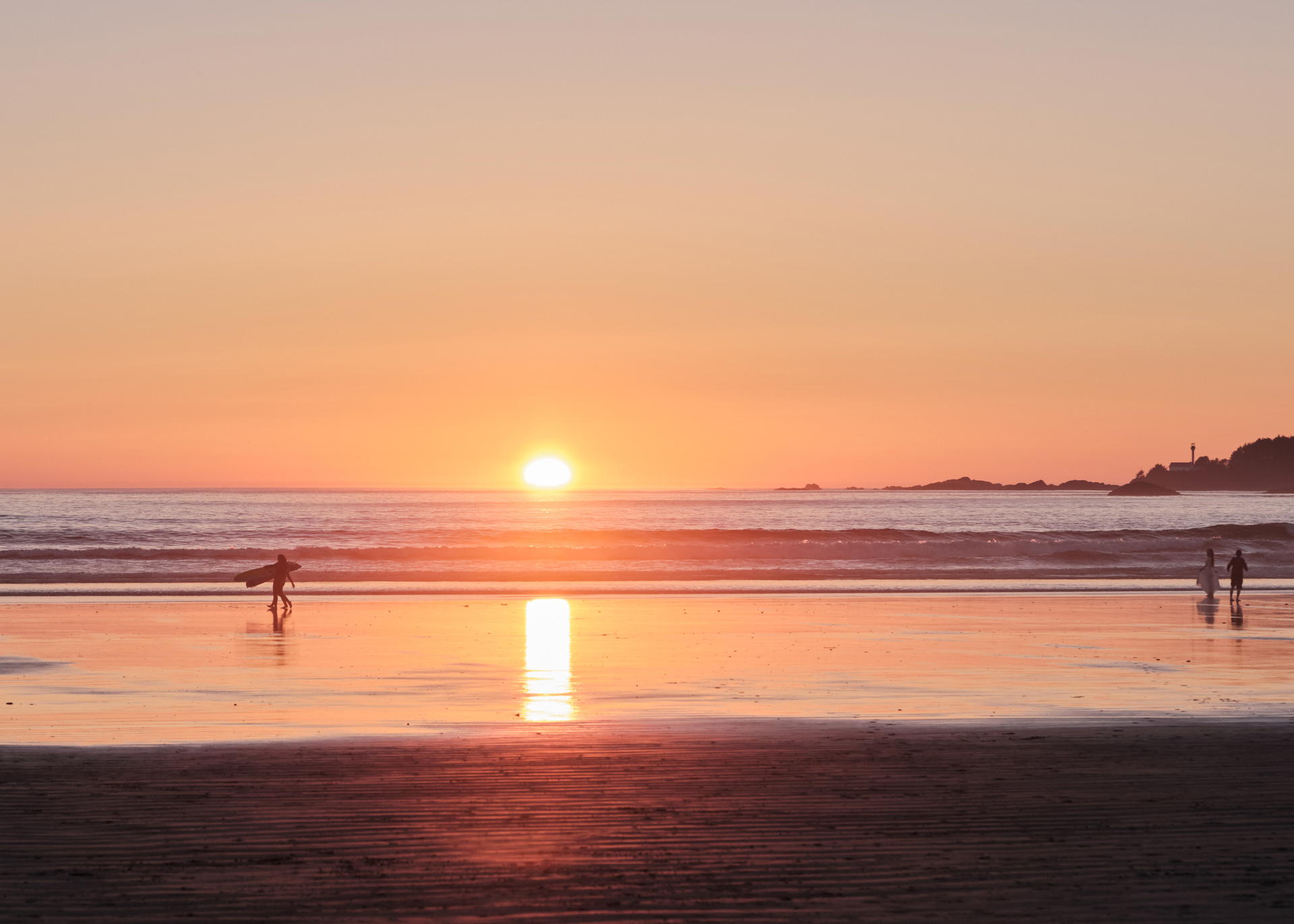 View of the back at Surf Grove Campground, Vancouver Island, Canada