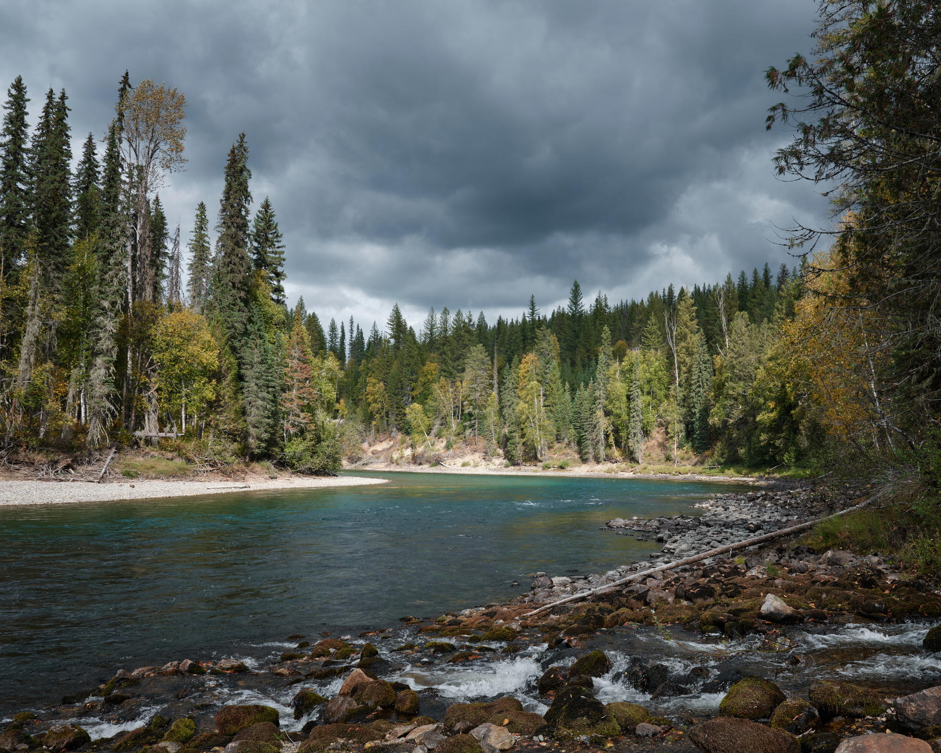 View of a river in Wells Gray Provincial Park, Canada