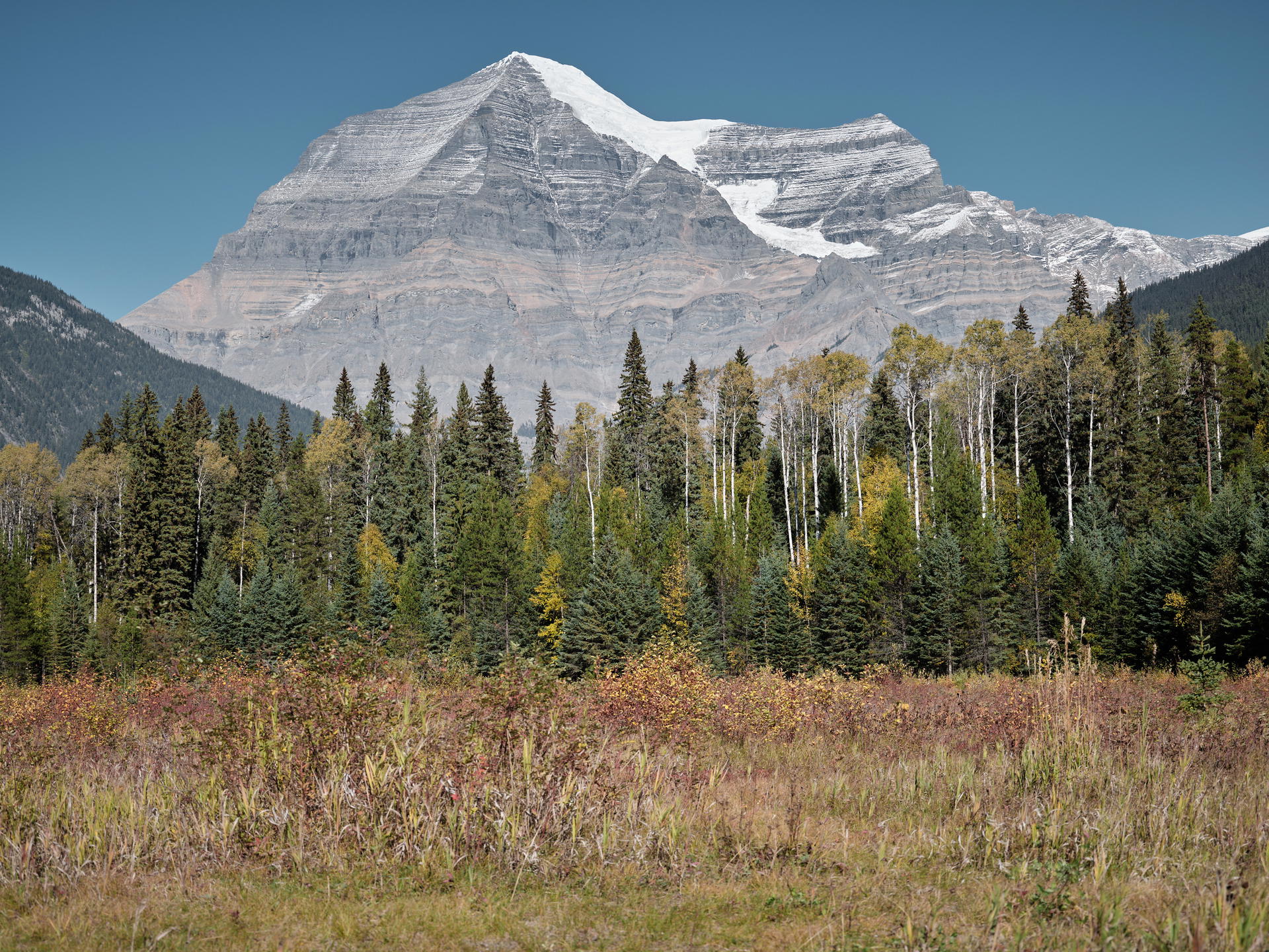 View of a mountain range in Jasper
