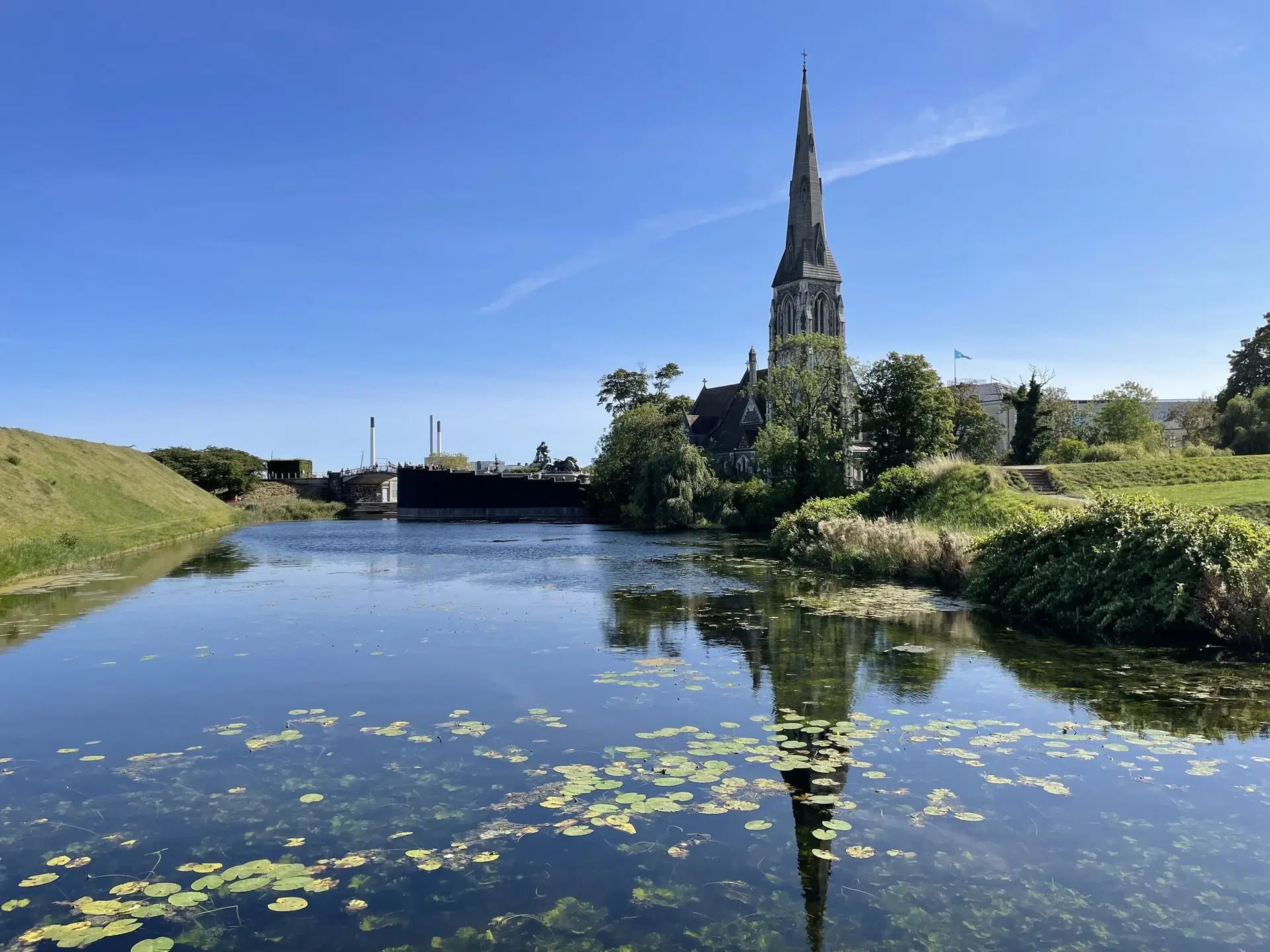 View of a church close to the Fort in Copenhagen.