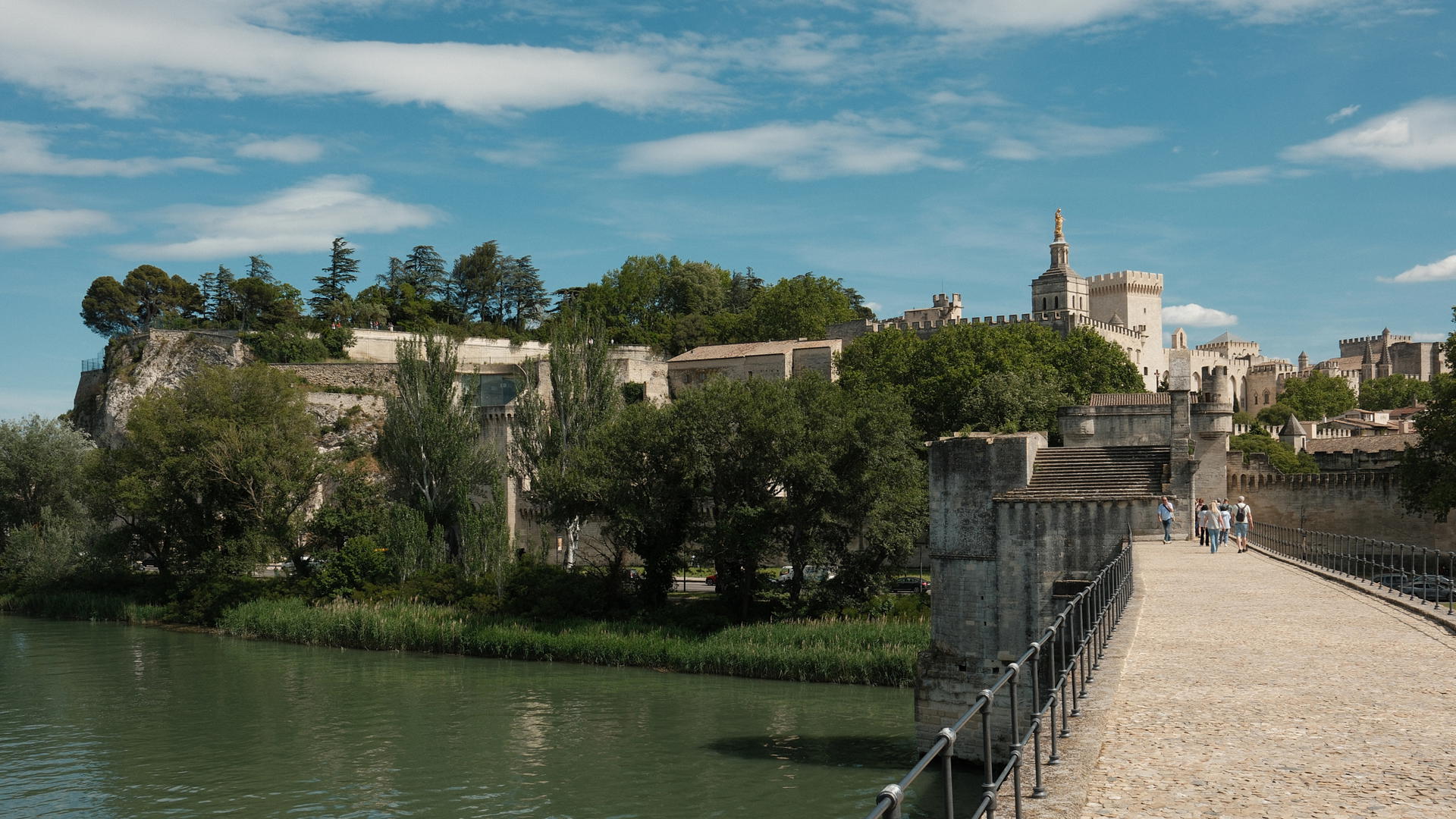 Sicht auf Avignon von der Brücke