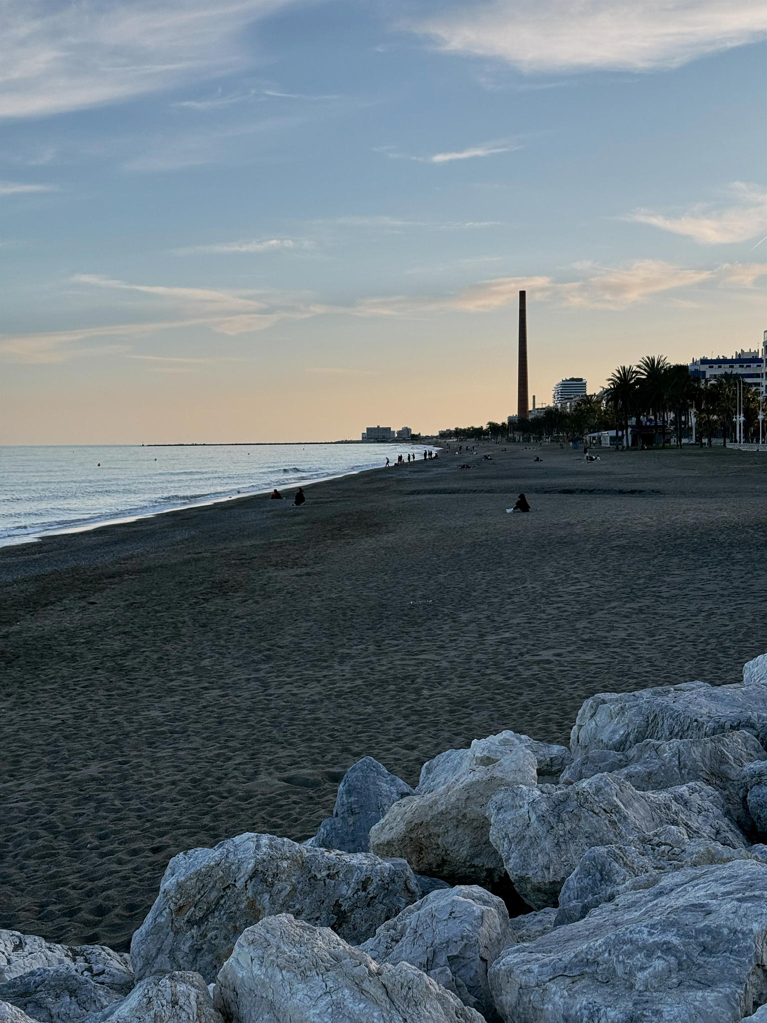Sicht auf Málaga Strand