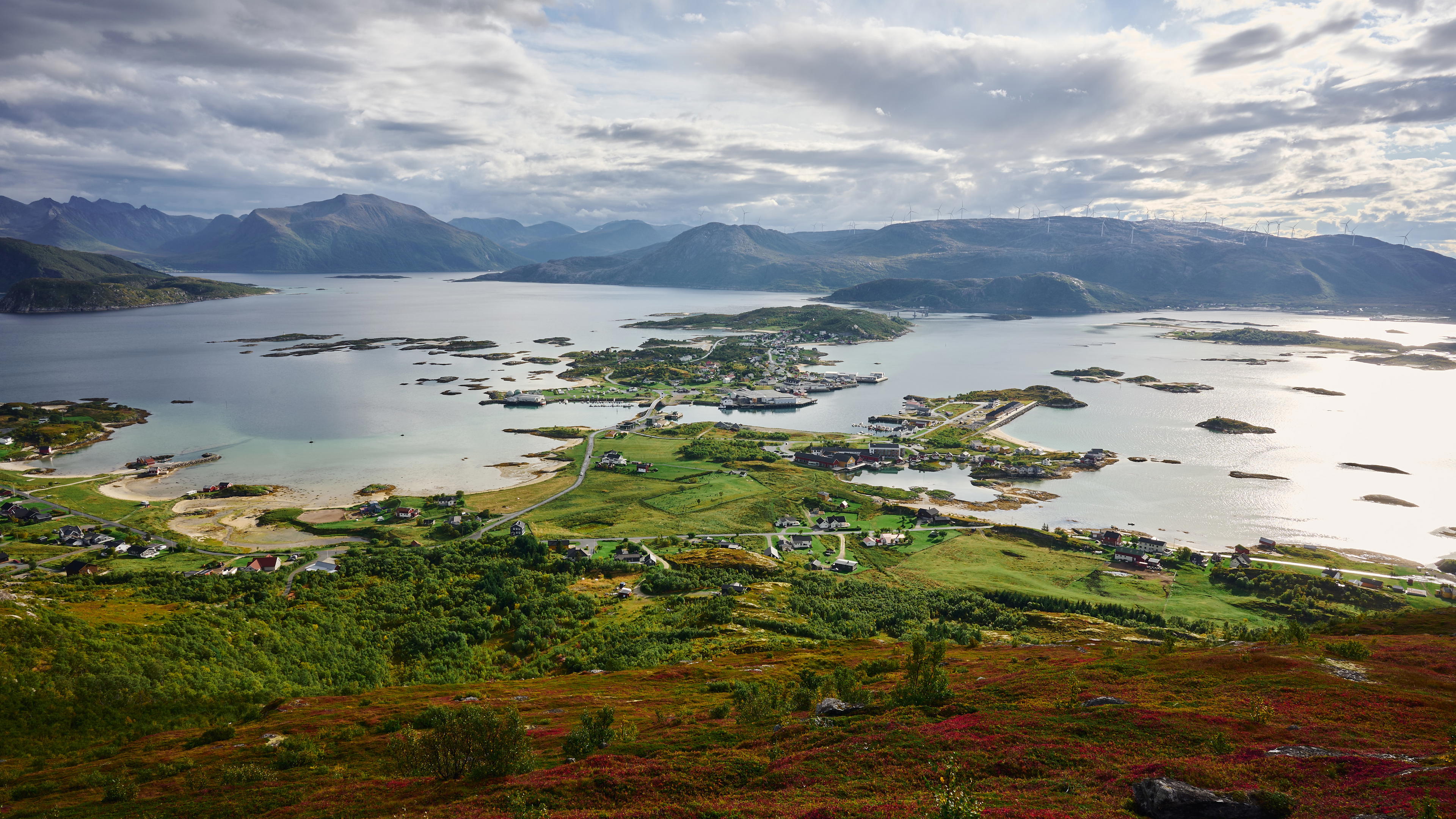 View of the Somarøy island from the hilltop.
