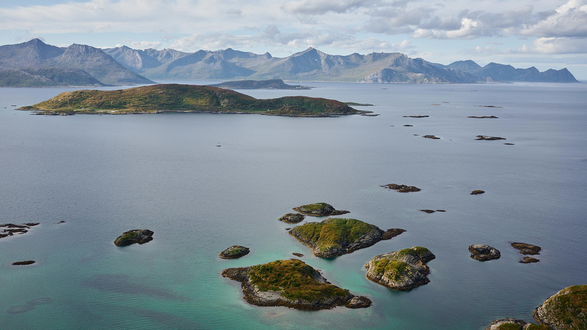 View from above of Somarøy in Norway