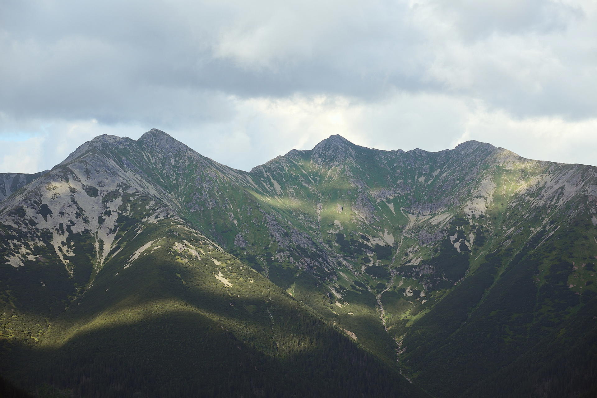 View of a mountain range in Tatra National Park