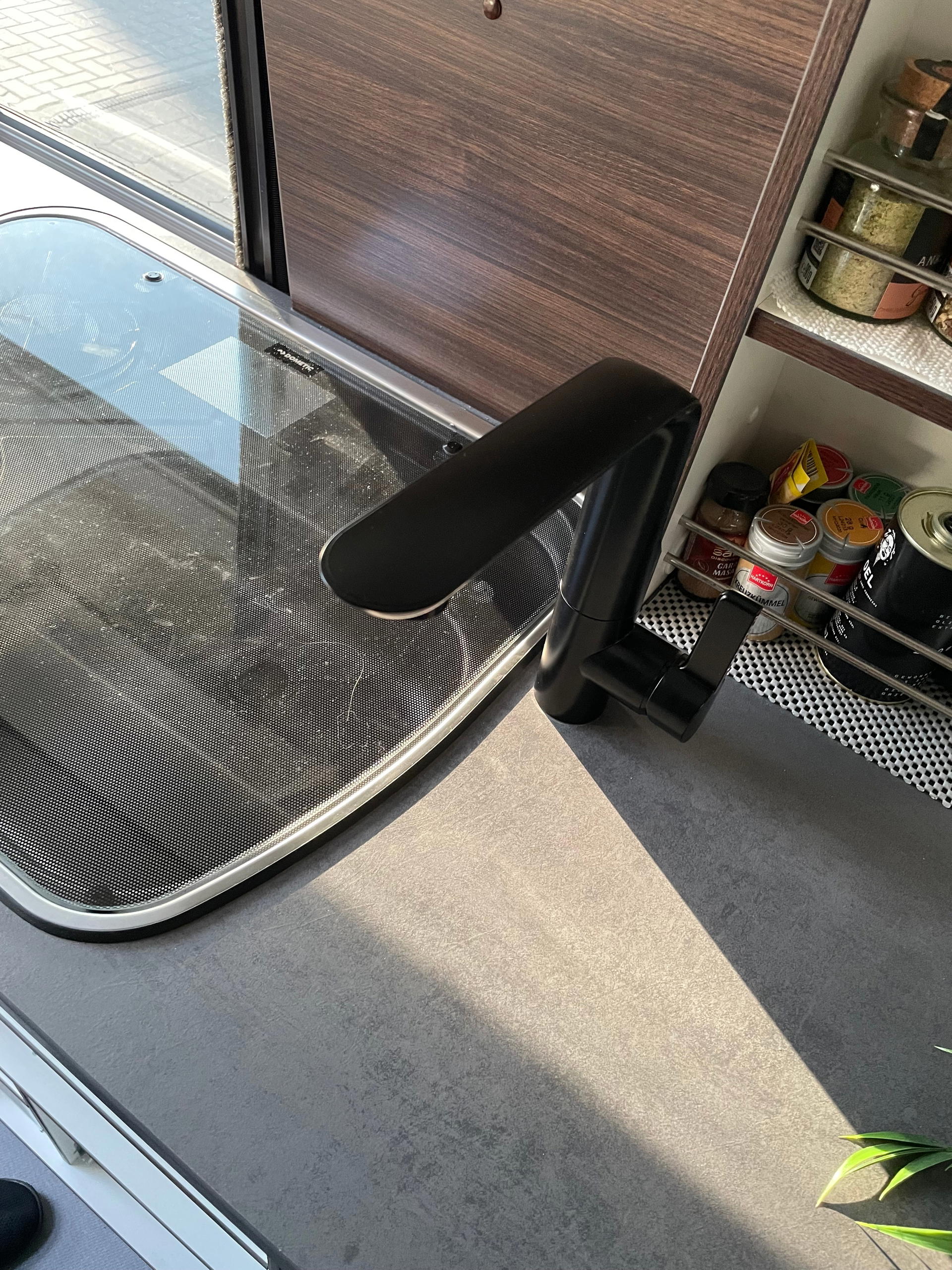 Image of a water tap installed in a van