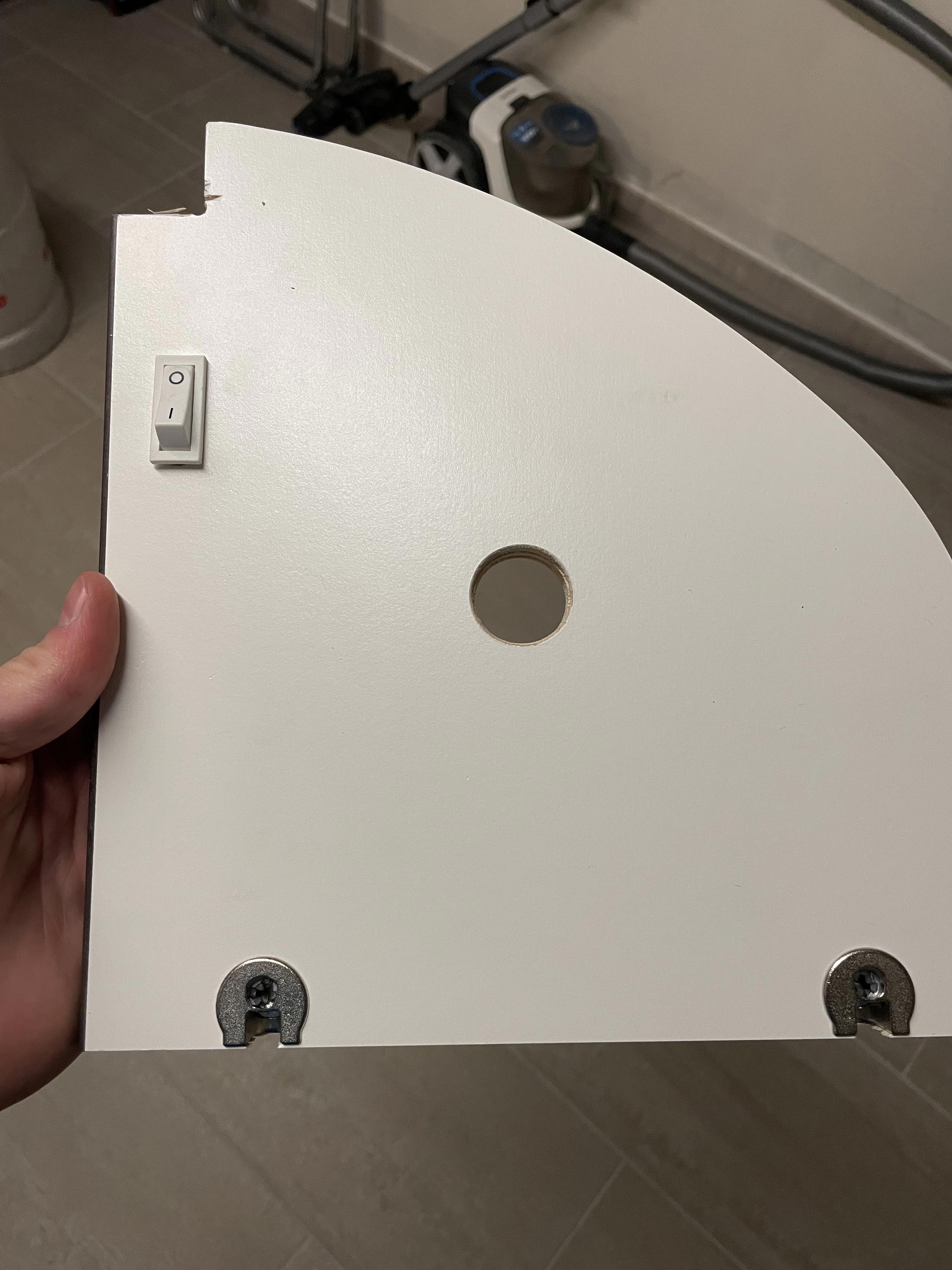 The wallboard where the router will be mounted