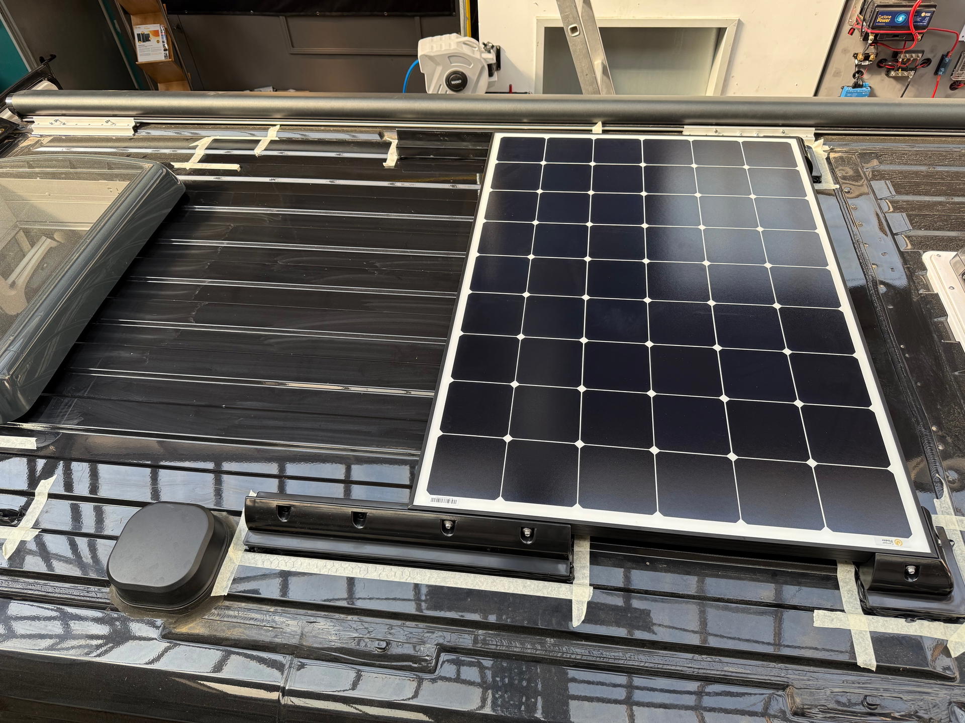 View of 1 installed solar panel