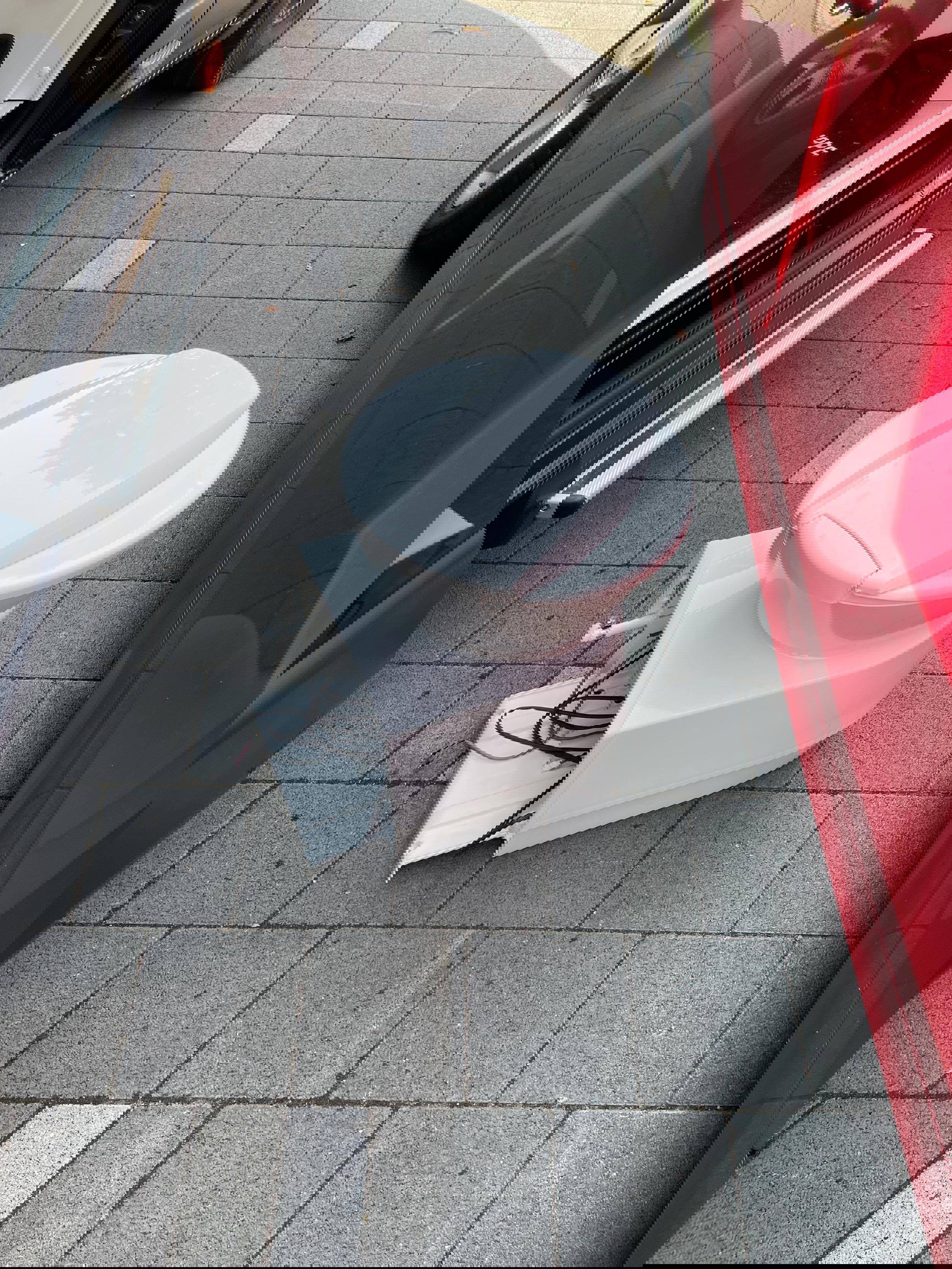 Image of the old chemical toilet that was removed